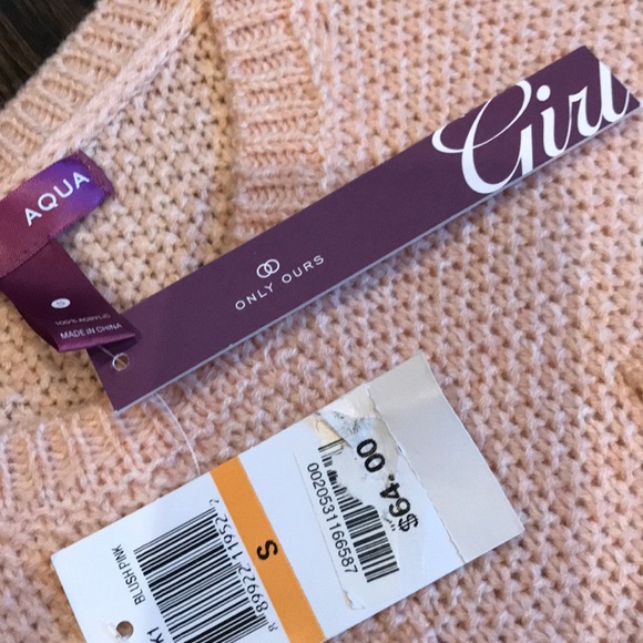 Aqua Girls (Bloomingdales) Pink Sweater LOVE NWT - Picture 4 of 5